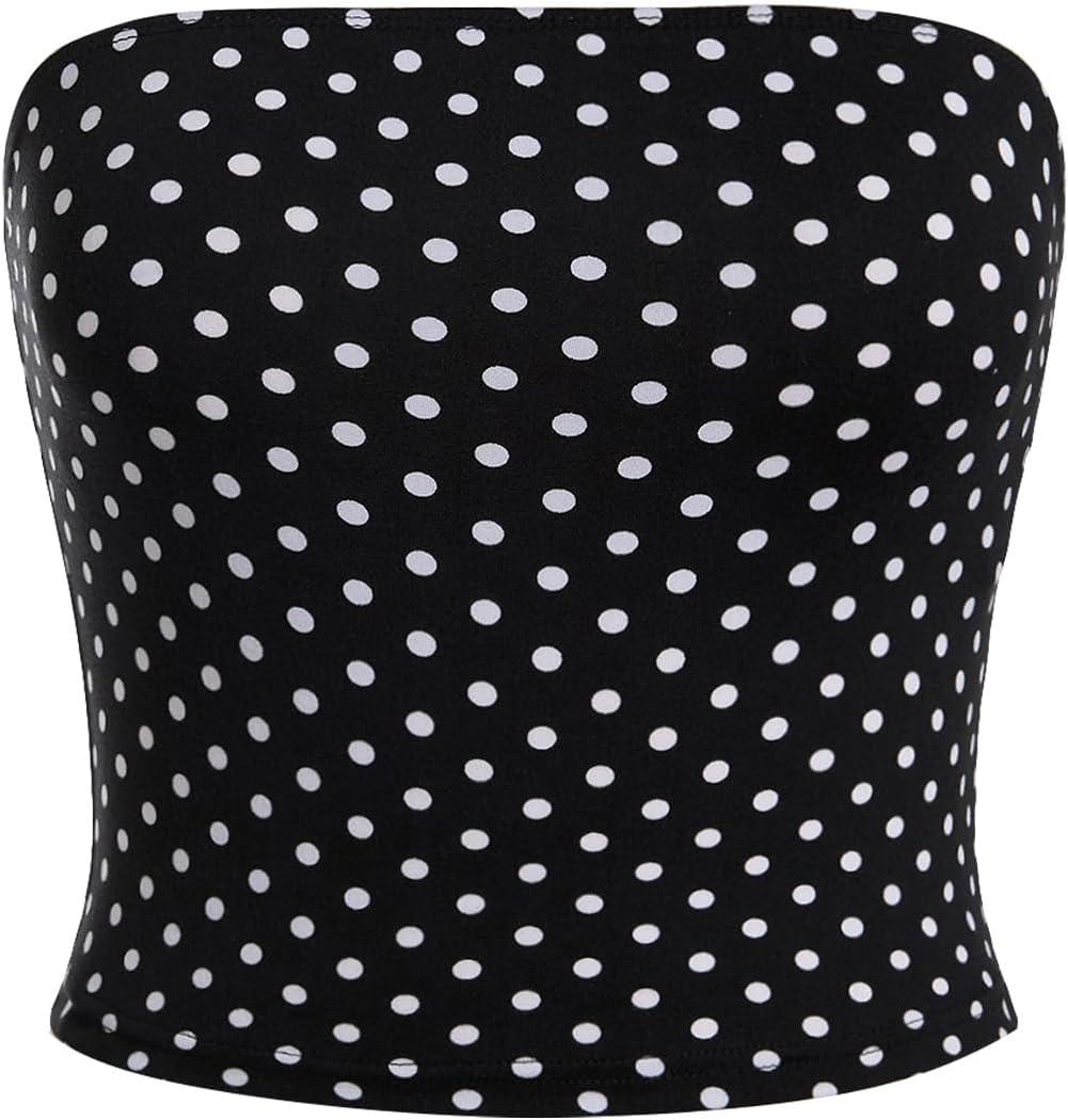 WDIRARA Women's Leopard Print Strapless Sleeveless Crop Tube Top Summer Y2k Bandeau Tops (Black, XL)