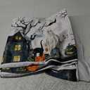 Horaldaily Halloween Tablecloth 6084 Inch Oval, Jack-O-Lantern Pumpkin Cobweb Ghost Dog Washable Table Cover for Party Picnic Dinner Decor