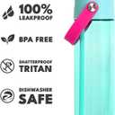 Elemental Splash Water Bottle with Straw - BPA-Free Tritan Plastic Reusable Water Bottle with Strap - Ideal for Travel, Gym and Sports - Leak Proof when Spout is Closed - 26oz - Berry Breeze