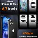 SPIDERCASE Magnetic for iPhone 16 Plus Case,with 2 Pcs [Tempered Glass Screen Protector] Translucent Shockproof Protective Phone Case Home Button Stickers for iPhone 16 Plus 6.7'',Light Blue