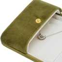 Velvet Necklace Pendant Gift Box Jewelry Display Storage Case (Olive Green)