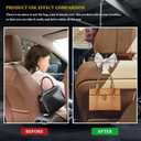 2 x 2PCS Car Hooks for Purses and Bags, Cute Bow Car Seat Headrest Hook, Car Accessories Multipurpose Back Seat Hanger Storage Organize Universal for Vehicles (2PCS-White Bowknot)