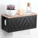 Paper Towel Dispenser Wall Mount Paper Towel Holder with Lid Solid Wood Commercial C-Fold, Z-Fold Hand Papers Towels Holder Dispenser Hand Towels Holders for Bathroom Kitchen Office Decor, 12"L x 5"W