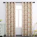 Autumn Dream Rose Beige Blackout Soundproof Curtains Panels for Bedroom Grommet Top Floral Farmhouse Curtains Drapes for Living Room, Dining Room,52 by 84Inch (52"W x 84"L (Pack of 1))