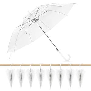 Profasion 8 Pack Wedding Umbrella Bulk, Windproof Large Rain Umbrella, Strong Fiberglass Frame, Auto Open Wedding Umbrellas for Guests Bride Groom Photography Friend Gift (Clear)