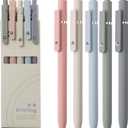 2 x 5pcs Gel Pens (0.5mm Tip), Retractable Quick Dry Black Ink Pens Fine Point Premium Cute Rolling Ball Smooth Writing Aesthetic Pens Comfort Grip for School Office Supplies (Morandi)