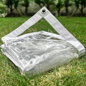 Clear Tarp 7 x 9FT, 20 Mil Clear Vinyl Tarp, Small Cover Plastic Sheeting with Grommets, Double-Stitched Reinforced Edges, Heavy Duty Tarps Waterproof and Tearproof