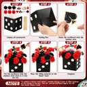 WinnerWhy 8 Sets Casino Party Decorations Poker Theme Table Centerpieces Party Toppers with Red Black Flowers Dice Box Poker Cutouts and Sticks for Casino Night Decor Birthday