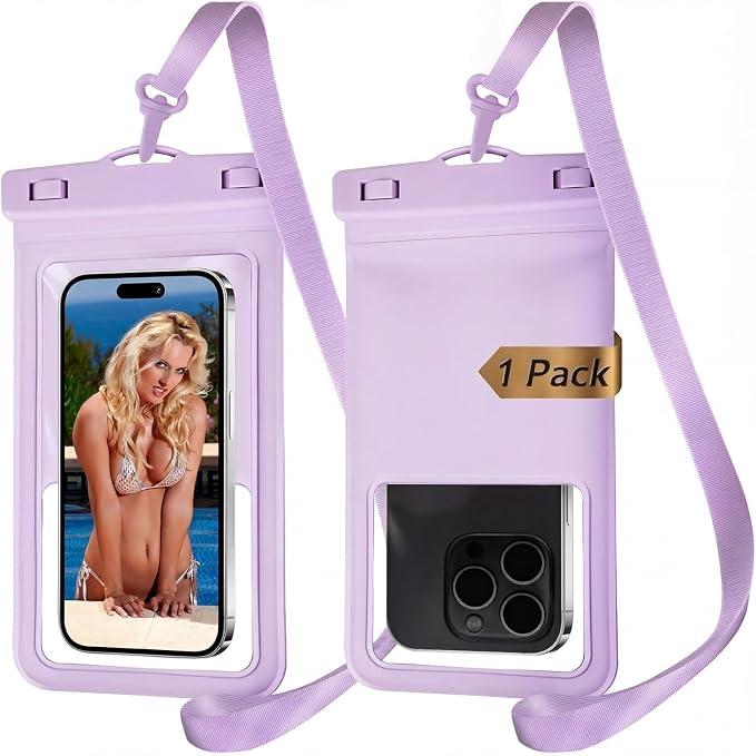 MOLOPPO Waterproof Phone Pouch, with Interior Card Holder, Large Dry Phone Case for iPhone 17 16 15 14 13 Pro Max, Beach Vacation Essentials,1 Pack, Pink