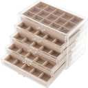 Jewelry Box OrganizerAcrylic Storage Organizer with 5 Drawers Adjustable Velvet Trays grid size Jewelry Storage Box Clear Jewelry Organizer Gift for Women Girls (5 layer)