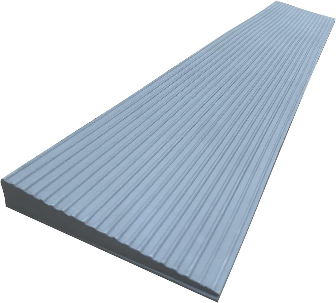 0.8" Rise Rubber Threshold Ramp for Doorways Heavy Duty Wheelchair Ramp, Non-Slip 1 Pack Gray Native Rubber Power Handicap Ramp for Door Threshold Wheelchair Scooter Ramp Curb Ramp (SW-TPR20)