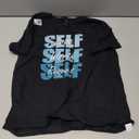 Turquoise Self-ish X 3 Turquoise Color Graphic T-Shirt (Black, Medium)