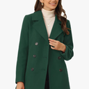 CHOUYATOU Women's Long Sleeves Double Breasted Button Winter Outerwear Pea Coat, Size  L