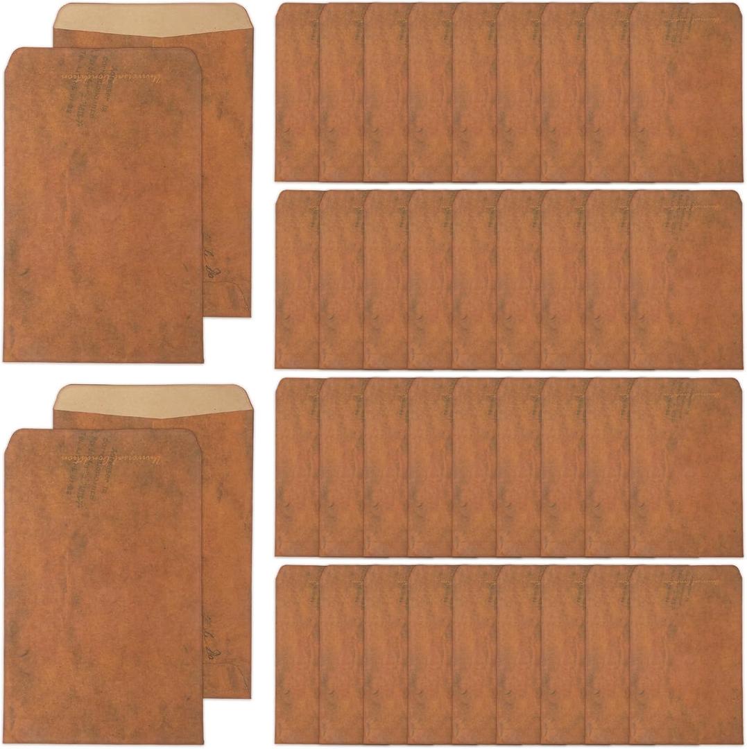 40PCS Vintage Envelope,Vintage Envelopes For Letters,Stationery Letters and Envelope, as Invitation, Vintages Menu,Retro Love,Anniversary or Graduation Letter