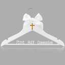 Reallnaive First Holy Communion Hanger First Communion Gift White Bow Dress Hanger 1st Holy Eucharist Party Favors Cross Gift Holiday Ceremony Decoration