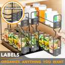 SpaceAid Pull Out Spice Rack Organizer for Cabinet, Heavy Duty Slide Out Seasoning Kitchen Organizer, Cabinet Organizer, with Labels, 7.7" W x10.75 D x10 H, 3 Drawers 2-Tier