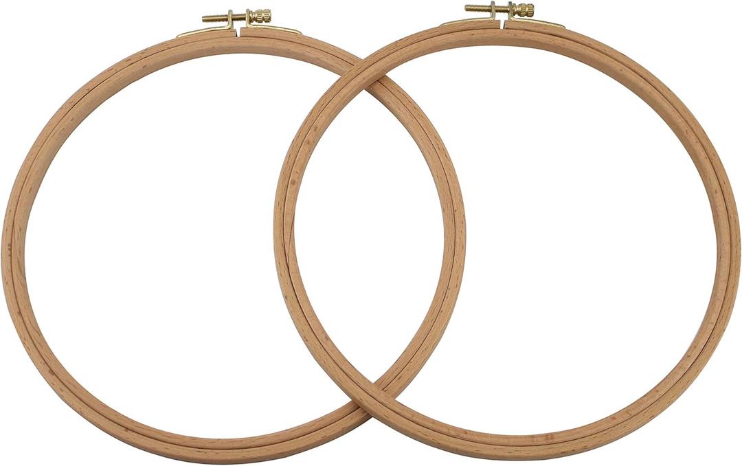 2 Pack 6 Inch Wood Embroidery Hoop, Guofa Beech Wood Cross Stitch Hoops for DIY Decoration