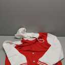Hood Crew Hooded Varsity Bomber Jacket Cotton Blend Letterman Hoodie Baseball Jackets for Men Red L