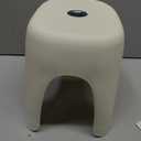 Plastic Step Stool, Heavy-Duty ABS Bathroom Shower Stool with Non-Slip Rubber Pads, Light Beige