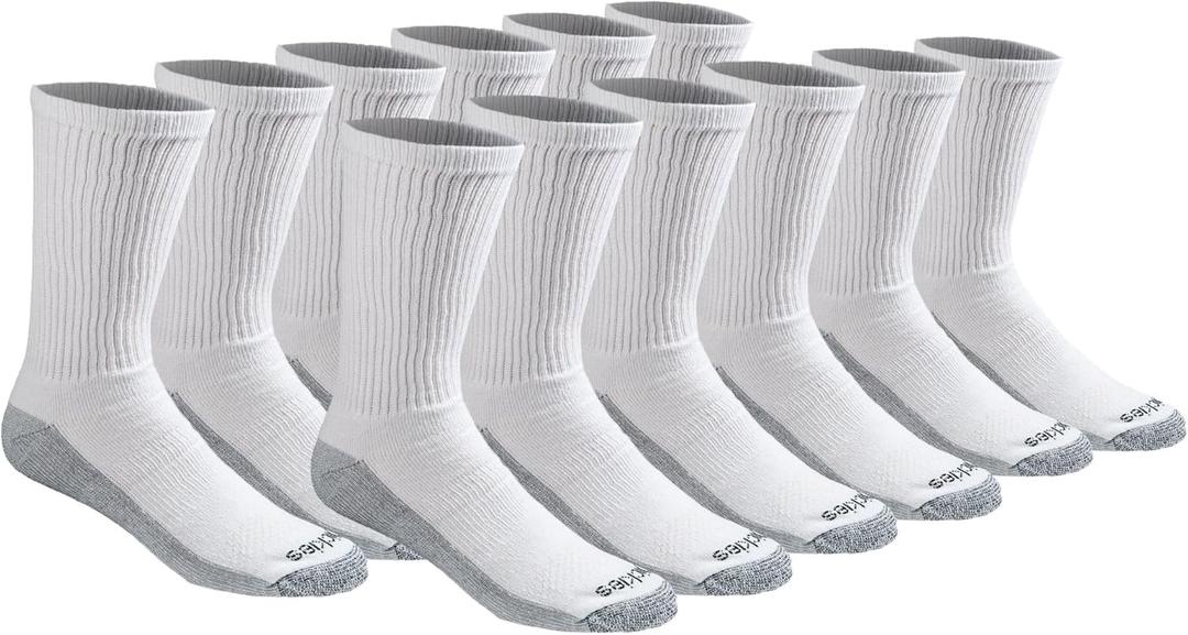 Dickies Men's Dri-Tech Original Moisture Control Crew Socks, M-XXL (6, 12, 18 Pairs)