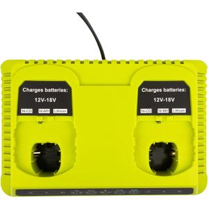 Ryobi 2Port P117 Dual Chemistry 18V Battery Charger - Fast Charger for Ryobi 18V Max Lithium NiCd Battery