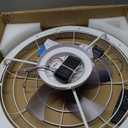 24in Low Profile Ceiling Fans with Lights and Remote, 3000-6500K Dimmable LED Fan Light, Flush Mount Bedroom Ceiling Fan, 6 Wind Speeds Bladeless fandelier with APP for Kitchen Balcony Office Gym