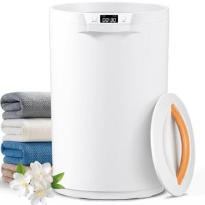 Towel Warmer, 20L Large Towel Warmers for Bathroom, Towel Bucket Fits Up Two 40"X70" Oversized Towels, Bathrobes, Blankets, Towel Heater with LCD, 4 Timer Setting and Auto Shut Off(White)