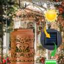 Solar Lanterns Outdoor Waterproof Decorative Garden Solar Lights Outdoor,Hanging Hollow Out Metal Ornaments Decor for Outside Lawn,Patio,Balcony,Yard Unique Gifts for Women Valentine Day Gifts
