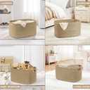 60L Small Wicker Laundry Basket for Living Room Storage,Boho Woven Cotton Rope Baskets for Kids Toy,Gifts,Square Blanket Hamper for Bedroom Dirty Clothes,Jute