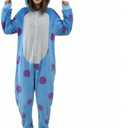Adult Onesie Animal Pajamays Sleepwear Christmas Costumes Unisex One Piece Cosplay Suit for Women and Men (Medium, Blue Monster)