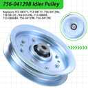 2 Pack 756-04129B Idler Pulley Replaces 753-08171 753-08068 956-04129 Rotary 12675 for Cub Cadet 42" 50" RZT 50 LTX 1040 LT1045 LTX1050 RZT54 LTX1045 LT1500 RZT42 LT2000 Troy Bilt 42 Mowers