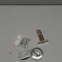 Kwikset 663 Deadbolt Unkeyed Deadbolt Lock, Satin Chrome Round Interior Turn Piece for Front Entry Door, with Latch and Adapter, No Exterior Assembly (1 Count (Pack of 1))