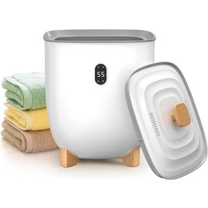 25L Towel Warmer,Large Towel Warmers for Bathroom,Hot Towel Warmers Bucket with 2 Heating Modes,Auto Shut-Off,LCD Screen,Fits 2 Blankets,Bathrobes, for Gift, White