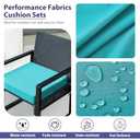 Outdoor Chair Cushions Set of 4,Waterproof Outdoor Seat Cushions for Patio Furniture,Patio Chair Cushion with Handle and Ties, Square Out Door Chair Pads,19" x 19" x 3", Teal