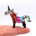 Unicorn Tiny Figurines Fancy Animals Hand Blown Glass Art Collectible Gift Home Dcor (Multi-Black)