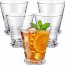 Sliner 4 Pcs Mint Julep Cups 12oz Derby Glass Mint Julep Glasses Cocktail Glasses Set for Derby Party Decorations, Horse Racing Accessories, Birthday Party Supplies