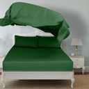 Royale Linens 2 Pack Bulk Flat Sheet Set - Top Sheets - Soft Microfiber - Wrinkle & Stain Resistant - for Hotel, Massage Table, Hospital, Dorm - Queen Flat Sheet Sold Separately (Queen, Hunter Green)