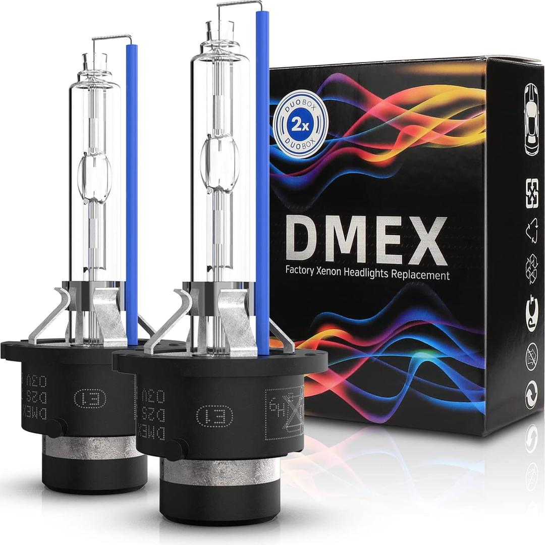 DMEX D2S HID Headlight Bulbs Xenon 35W Replacement 85122 66240 66040 66240CBI - Pack of 2, 8000K White Blue (Not fit Halogen Headlamp)