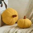 Pumpkin Pillows, Decorative Throw Pillows for Couch Bed, Fall Pillow Home Decor for Bedroom Living Room, Halloween Fall Room Dcor (Yellow, 8.6 Inches)