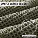 Waffle Bath Mat - Super Water Absorbing Bath Mat Quick Dry, Bathroom Rugs Non Slip Washable with Tassels, Rubber Backed Bathroom Mat for Bathroom Floor, Tub and Shower, 17" x 24", Olive Green