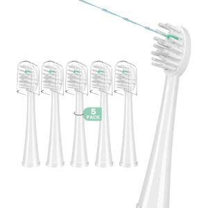 Replacement Brush Heads for WaterPik Sonic-Fusion 2.0 Flossing Toothbrush (SF-03/SF-04) and Sonic-Fusion Flossing Toothbrush (SF-01/SF-02),5 Count White with Covers