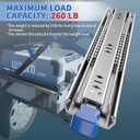 1 Pair 260 Lbs Heavy Duty Locking Drawer Slides Full Extension Ball Bearing Rail with Lock 12 14 16 18 20 22 24 26 28 30 32 36 40 inch Side Mount Industrial Tool Box Runner(28 inch,with M5 Screws)