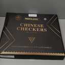 VAMSLOVE Chinese Checkers 15" Large Upgraded Version Wooden Game Board, 16mm 60+12 Colorful Glass Marbles, Easy Grasping for Adults and Kids, w/Storage Drawer, Fun for Family Gathering