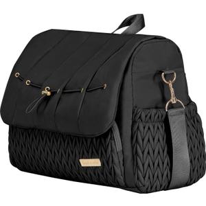 Hannah & Sophia Belle Convertible Diaper Backpack and Messenger Bag Black