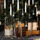 Tuanse 12 Sets Flameless Christmas Tree Candles LED Taper Candles with Crystal Ball Hook for Christmas Tree Ornament, Flickering Battery Operated Light Candlestick Xmas Wedding, No Battery (Crystal)