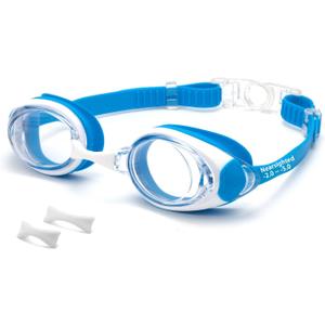 Nearsighted Swim Goggles for Kids -2.0D to -5.0D,Anti Fog Shortsighted Swimmg Glasses No Leaking,Suit for 4-14 Years (Blue)