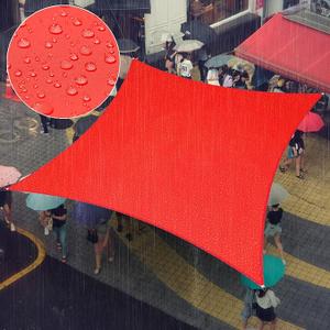 7' x 12' Red Waterproof Shade Sail Sun Shade Sail Rectangle Custom Size Water Resistant Canopy Awning Shelter, 95% UV Blockage for Outdoor Patio Garden Carport