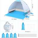 G4Free Large Pop up Beach Tent for 3-4 Person, UPF 50+ Automatic Sun Shelter Canopy Portable Outdoor Cabana Sun Umbrella