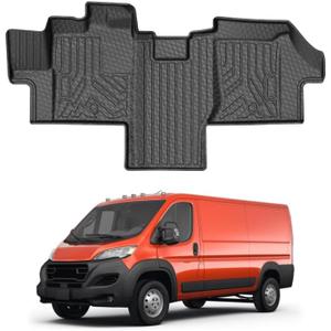 Mixsuper Floor mat for Ram Promaster 1500/2500/3500 2018-2026 (Not Fit for EV & Promaster City),All Weather TPE Rubber Floor Liners Protection for Promaster Accessories,1 Row Anti-Slip Car Mats, Black