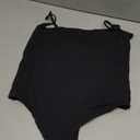 SUUKSESS Women Sexy Square Neck Thong Bodysuit Backless Cami Bodysuit Top (01 Black)